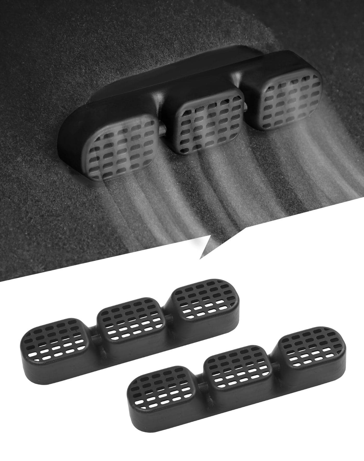JeCar Under Seat Vent Deflectors Rear AC Vent Directional Extension Fit for Ford Bronco 2021-2023
