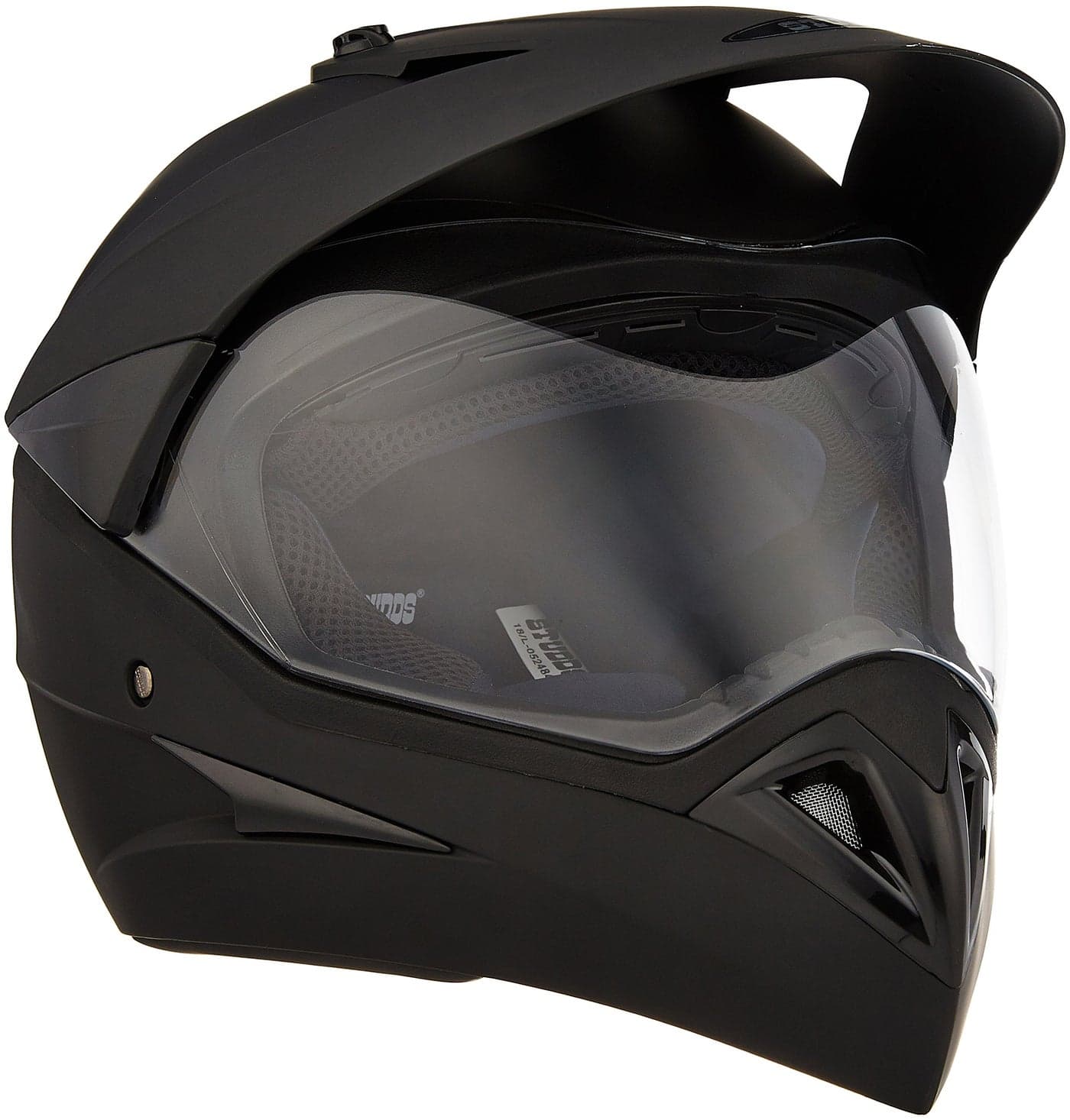 Studds Motocross Plain Full Face Helmet with Plain Visor (Matt Black, L)