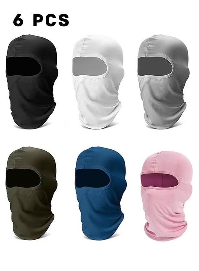 6 Pack Balaclava Ski Face Mask: Windproof Full Face Mask, Cycling Face Cover, Motorcycle face cover Cooling Neck Gaiter UV Protector Mask for Men/Women