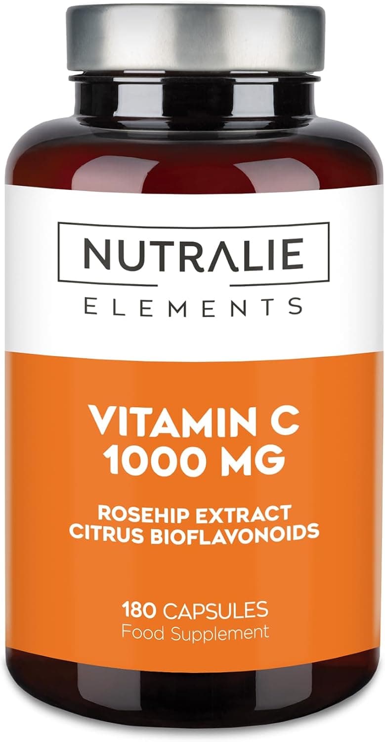 Vitamin C 1000 mg with Rosehip Ascorbic Acid Bioflavonoids 180 Capsules Nutralie