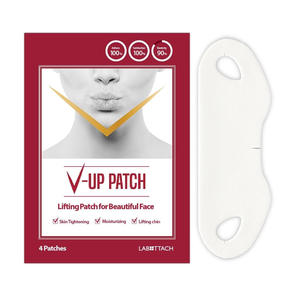 V Line Lifting Mask For Face 4pcs Labottach Korean Skincare Hydrogel for Double Chin and Jawline with Collagen Hyaluronic Acid Vitamin E Firming Contouring Home Skin Care