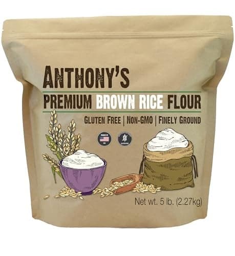 Anthonys Brown Rice Flour 5 lb Gluten Free Non GMO Product of USA Vegan