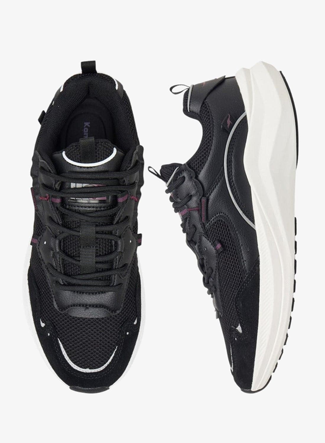 Women's Panelled Sports Shoes with Lace-Up Closure