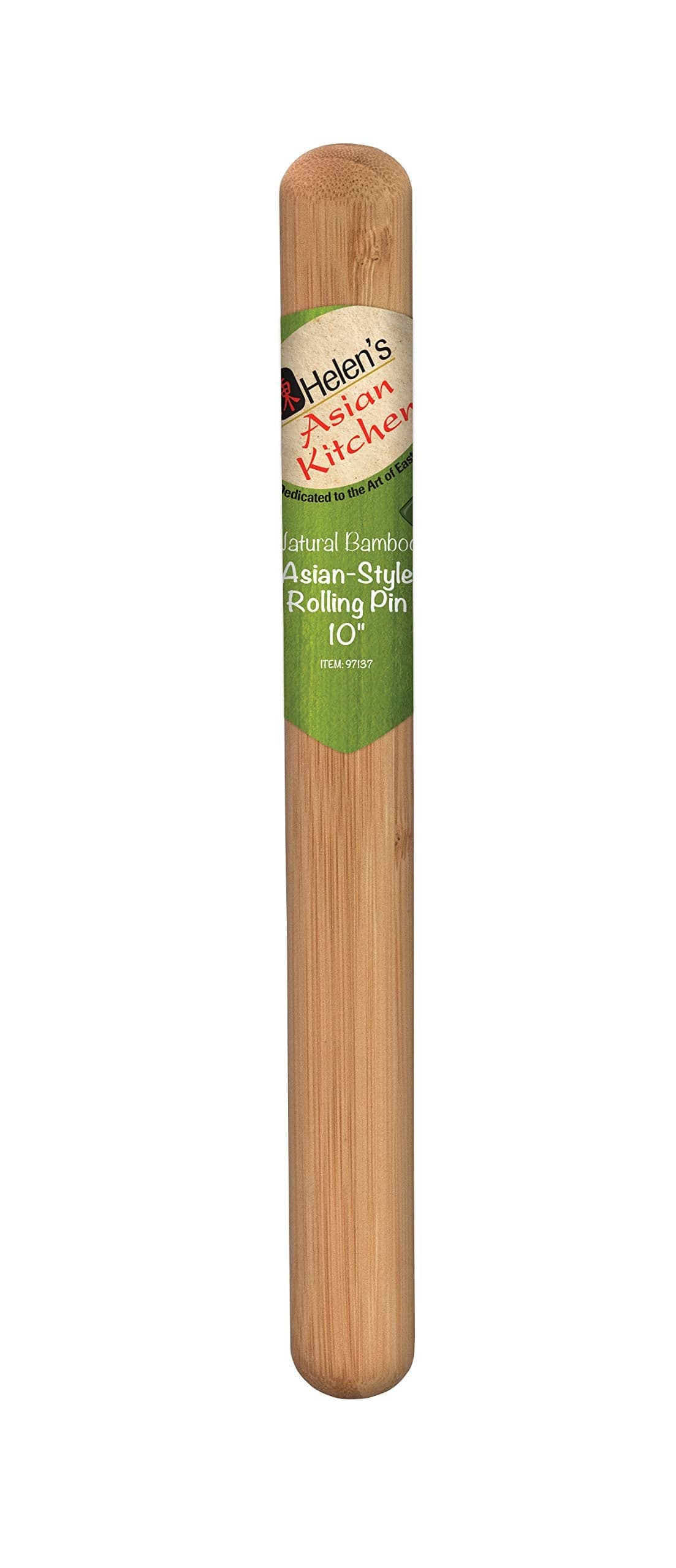 Helens Asian Kitchen Dumpling Rolling Pin 10Inches Natural Bamboo