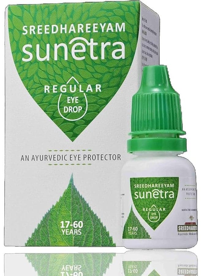Sreedhareeyam Sunetra Regular Eye Drop - An Ayurvedic Eye Protector - For 17-60 years - For Dryness of Eye, Allergic & Itching - 10 ml