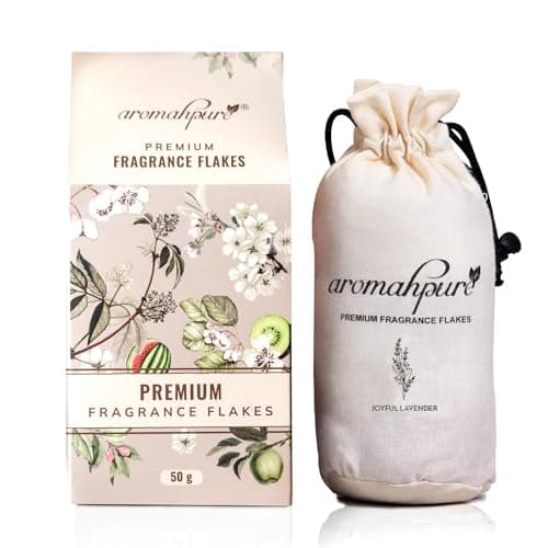 Aromahpure Premium Car Perfume Fragrance Flakes - Joyful Lavender, Luxury Car Air Freshener made Organically with Essential Oil, Grains, and Flakes - 50 Gms, fragrant for 30 days, IFRA certified