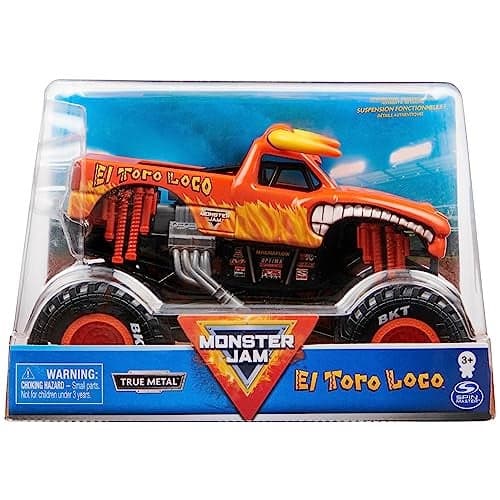 Monster Jam Official Monster Truck El Toro Loco 124 Scale DieCast Vehicle Chrome Rims and Tires for All Playsets Collectible for Fans Parties