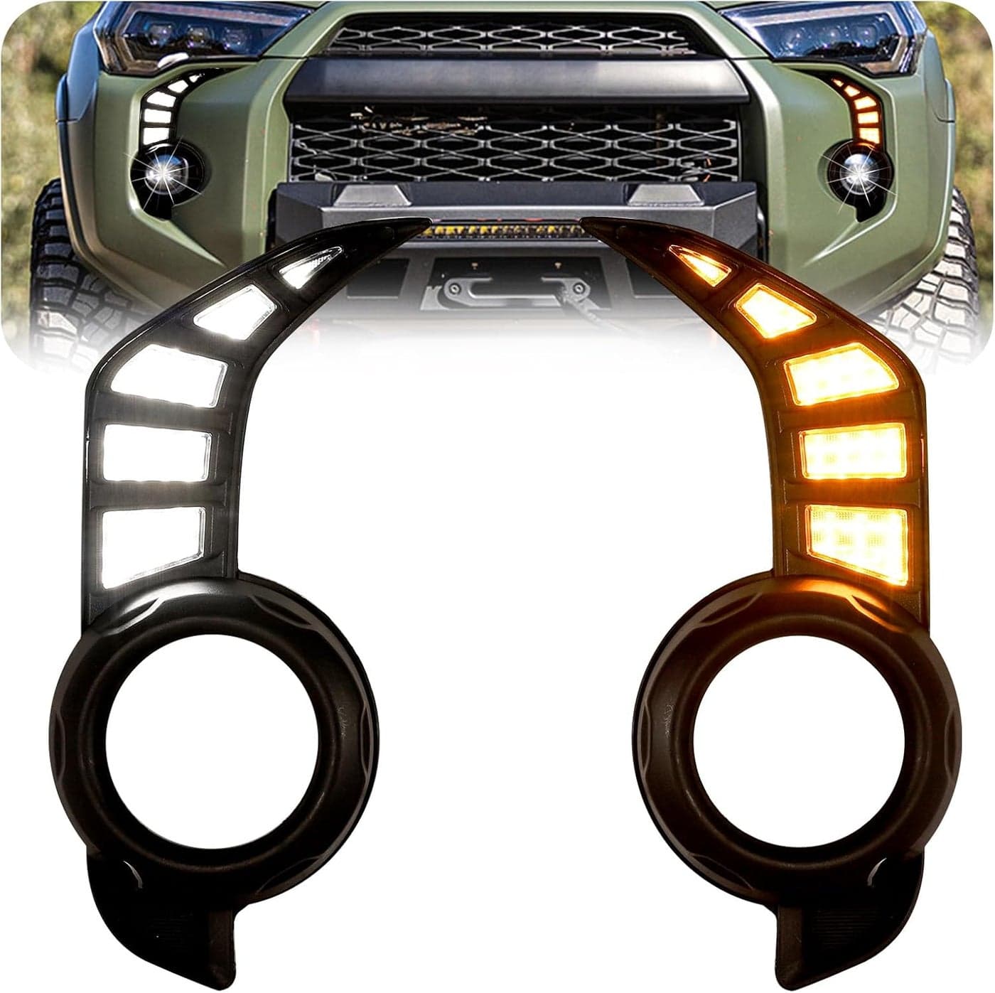 BreTrewri Daytime Running Lights & Fog Lights for 2014-2024 Toyota 4Runner - DRL, Turn Signal, Lamps Assembly