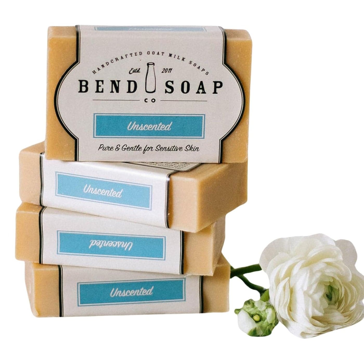 Bend Soap Company All Natural Handmade Goat Milk Soap for Dry Skin Relief Unscented 18 Oz Pack of 4