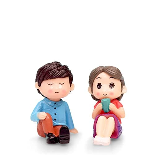 iDream Romantic Couple Resin Showpiece Miniatures for Couples, Boyfriend, Girlfriend, Husband or Wife (Blue & Red)