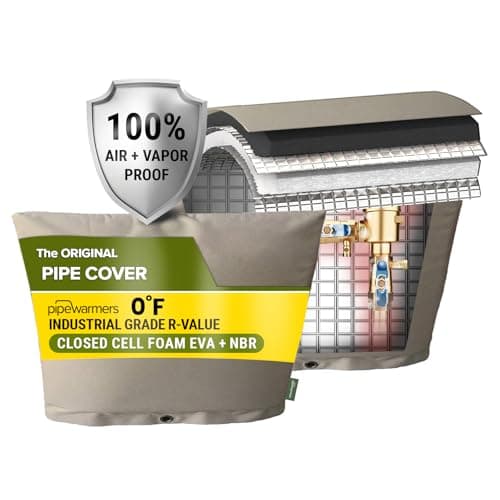 The Original Winter Pipe Insulation Cover (0˚F) - Extra-Thick EVA+NBR (UV-Coated) Insulated Backflow Preventer Freeze Protection, Pump Cover, Sprinkler/Well/Valve Head Cover - (24" W X 18" H)