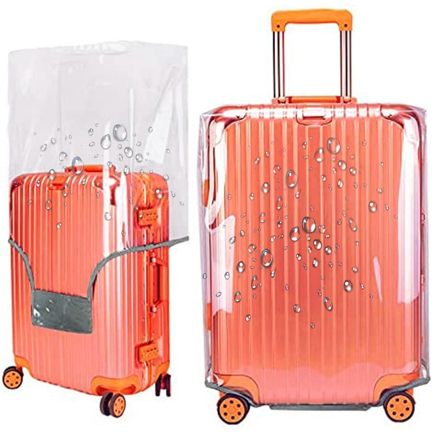 GigabitBest 30 Inch Full Transparent Luggage Protector Cover Waterproof PVC Thicken Full Clear Suitcase Protector Cover Travel Case Suitable for 30“-31" Full Clear