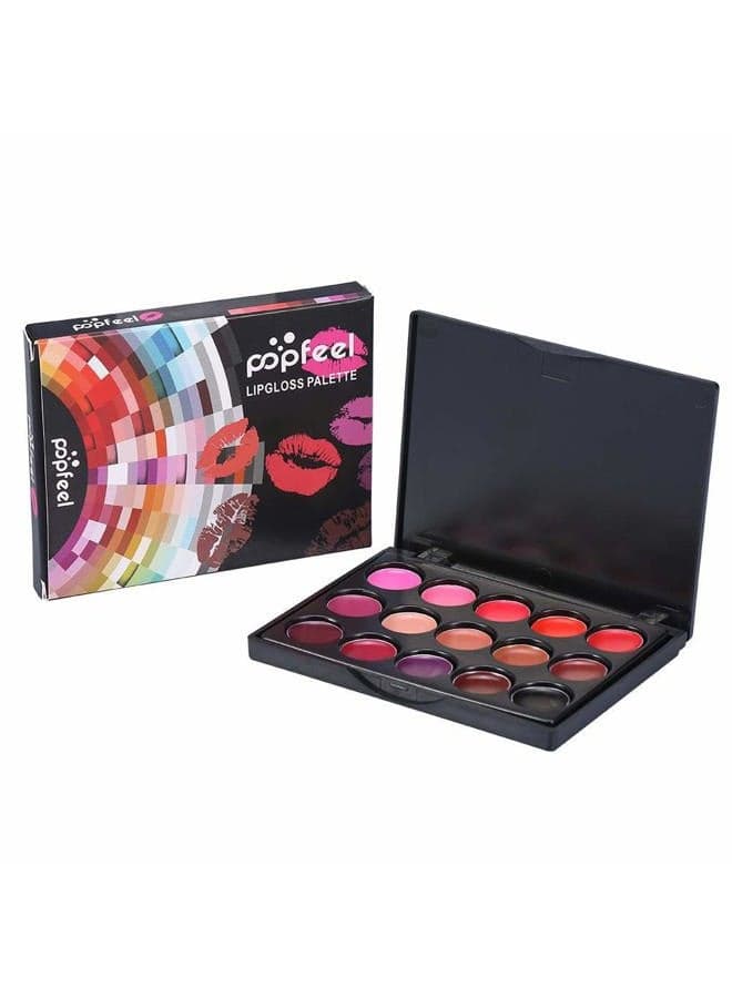 15 Colors Lip Gloss Palette, Makeup Set Makeup Kit Camouflage Lipstick Case Lip Gloss, Ideal For Both Professional For Lipstick And Personal Use