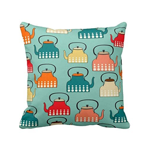 Yaya Cafe 12 x 12 inch New Year Gifts Kettle Throw Printed Cushion Cover for Home Sofa