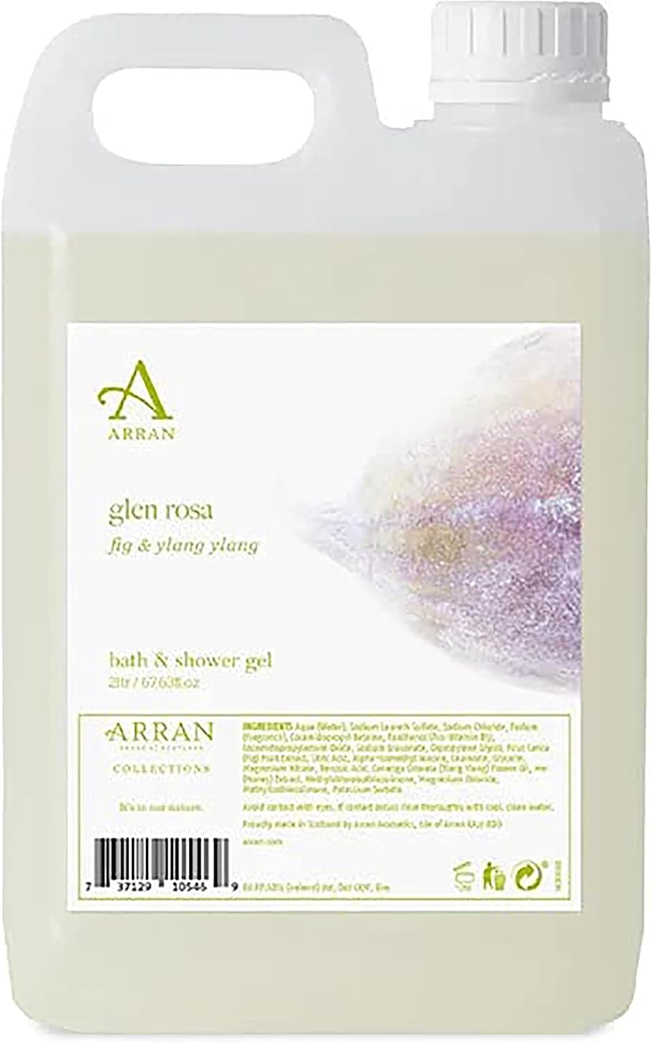 Arran Sense of Scotland Glen Rosa Bath Shower Gel Eco Refill 2 Litre Fig Ylang Ylang Scented Body Wash with ProVitamin B5