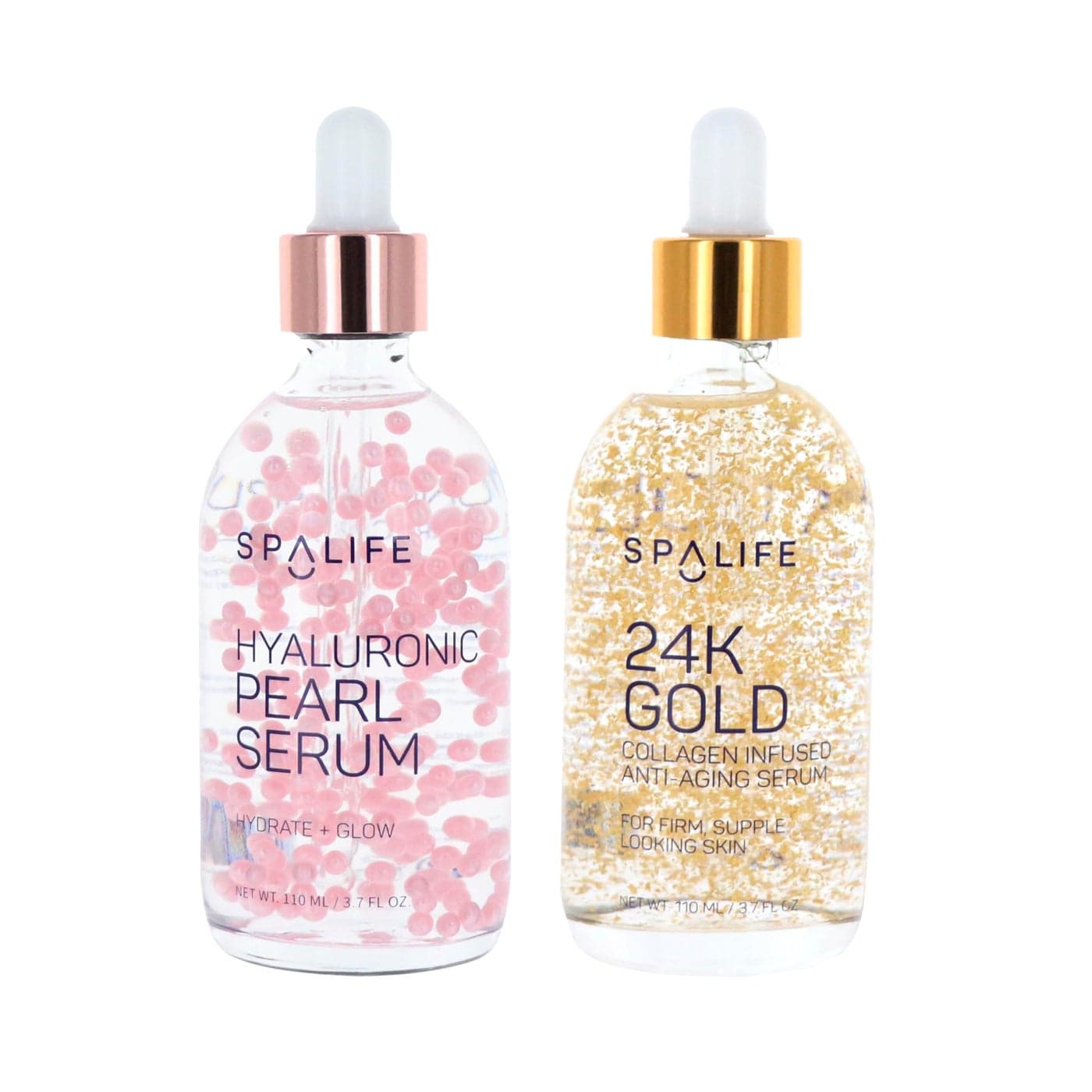 Spa Life Face Serum 24K Gold Collagen Hydrating Hyaluronic Acid Serum 100 ml 37 oz For Supple Skin Radiance Boosting Firming Hydrating 2 Pack