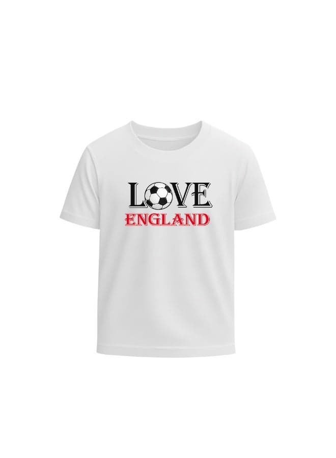 England Unisex Kids T-Shirt - Short Sleeve Round Neck Cotton Tshirt for Boys and Girls - Soft and Comfortable - Gift for Young Football Fans — 4YEARS
