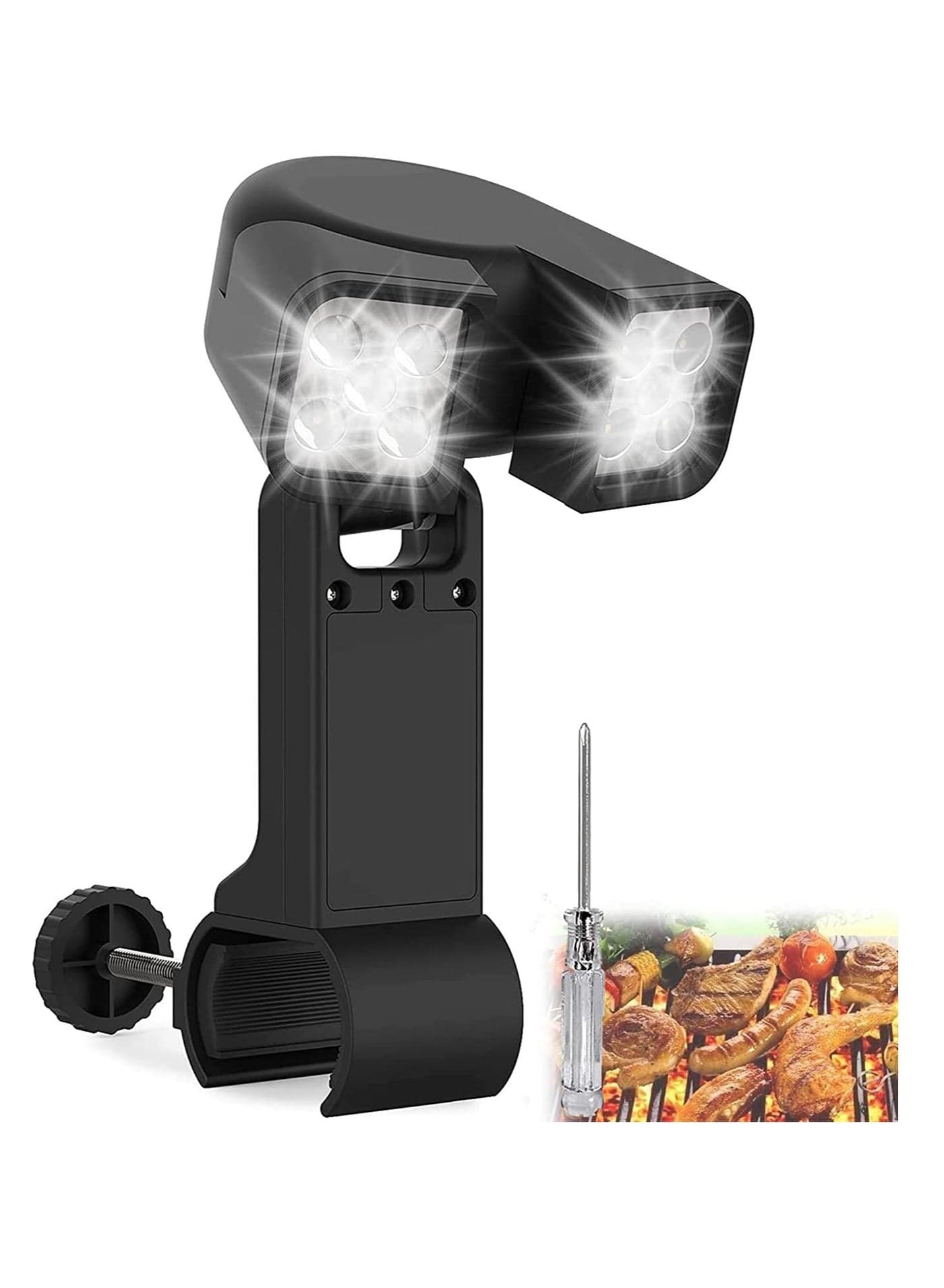 Grill Light for BBQ Flexible Adjustable Angle Barbecue Light 10 Super Bright LED Lamp for Night Outdoor Cooking Accessories for Gas Electric Grill Battery Not Included