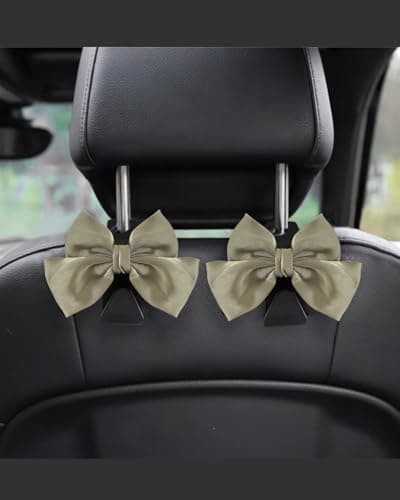 BVGACI 2 Pack Car Purse Hooks, Cute Bow Car Seat Headrest Hook Hanger for Purses and Bags (Grass green)