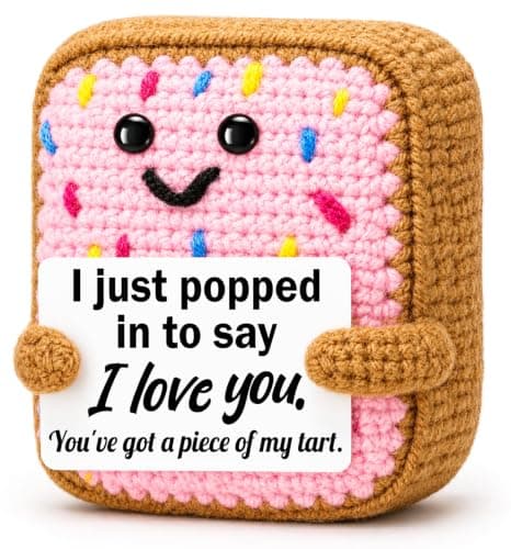 XgiftCreat Gifts for Girlfriend Her Birthday National Girlfriends Sweetest Day Anniversary Cute Crochet Pastry Tart for Wife Women Men Fiance Couple Wedding I Love You Romantic Long Distance Gift