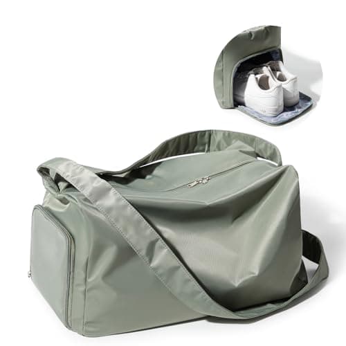 Large Gym Bag with Shoe Compartment Workout Sport Duffle Bag for Women Travel Waterproof Shoulder Overnight Bags Lightweight Carry on Tote Bags for Swim Yoga Dance