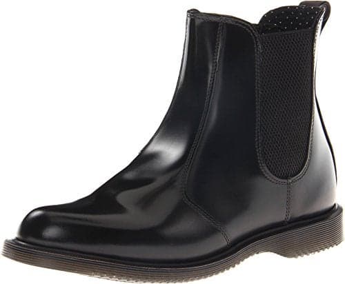 Dr. Martens Women's Flora Chelsea Boot, Black Polished Smooth, 10
