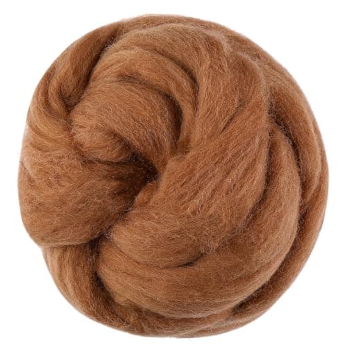 353oz Wool Roving Fiber Roving Wool Top Pure Wools Chunky Yarn Spinning Wool Roving for Needle Felting Wet Felting DIY Hand Spinning Wood Brown