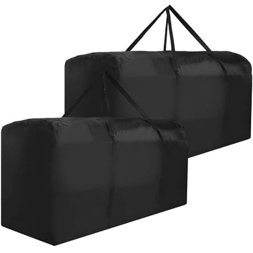 Bicherub Outdoor Cushion Storage Bag Waterproof Extra Large Protective Zippered Patio Cushion Storage Bags Furniture Storage Bag with Handles, 48 L x 15 W x 22 H (2 Pack)