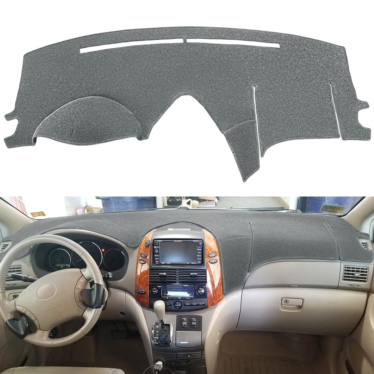 Fcovergurus Dash Cover Mat Custom Fit for Toyota Sienna 20042010 Dashboard Cover Pad Carpet Protector Dark Gray F99