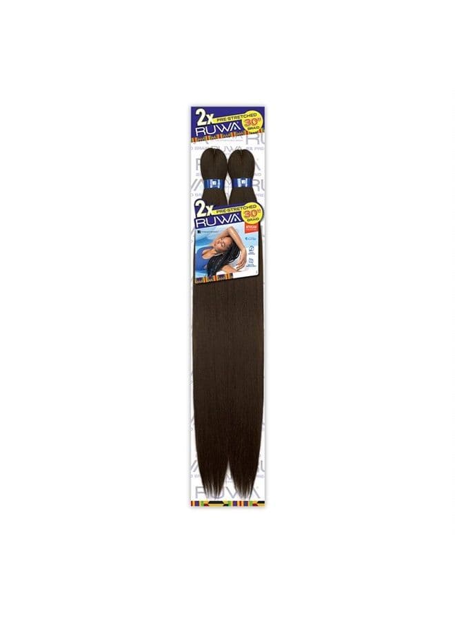 pre-stretched RUWA braids hairextension - yaki texture water repellent Kanekalon Aquatex high heat synthetic braiding hair - 2X RUWA 30 inch (1 pack, 1B)