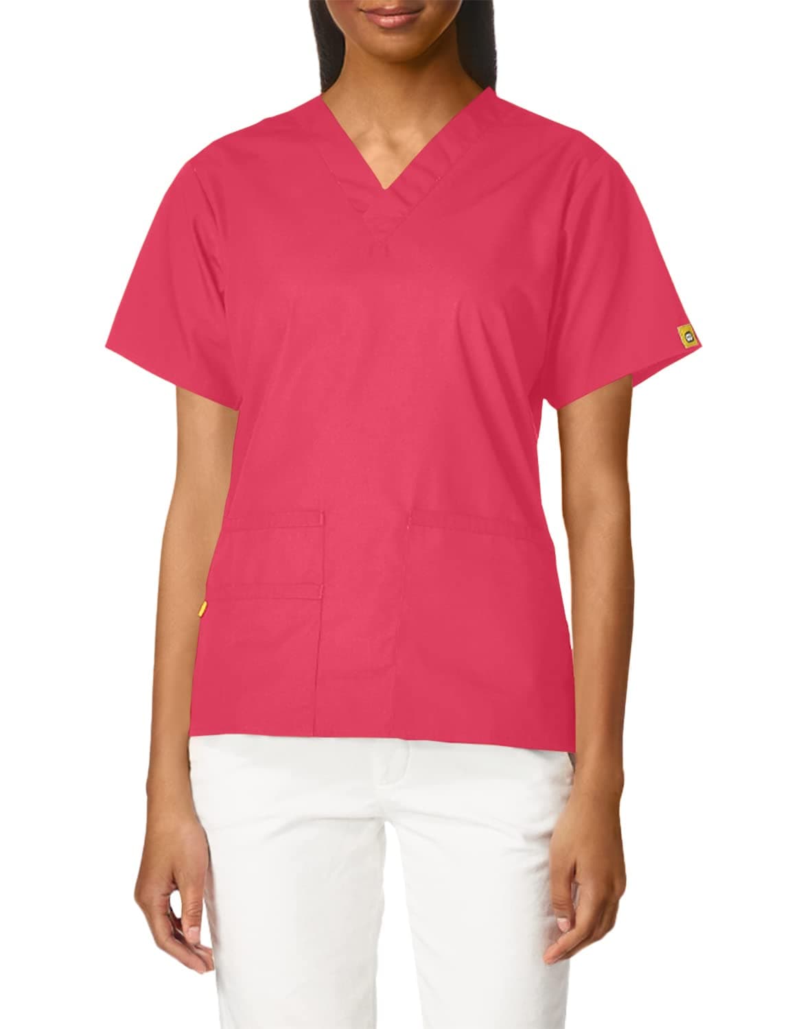 WonderWink Womens Origins Bravo V-Neck Top Medical Scrubs Shirt, Hot Pink, XX-Small US