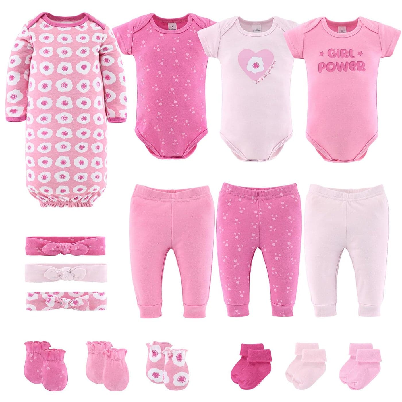 The Peanutshell Baby Layette Gift Set for Girls 16 Piece New Born Girl Gift Set Baby Clothes Newborn Essentials Must Haves Newborn Clothes 03 Months Pretty in Pink