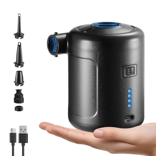 NIBBaNACAL Portable Air Pump for Inflatables, Rechargeable Air Mattress Pump, 400L/min Quick-Fill Inflate & Deflate, 6000mAh Battery Powered Pump for Air Beds, Pool Floats, Vacuum Storage Bags