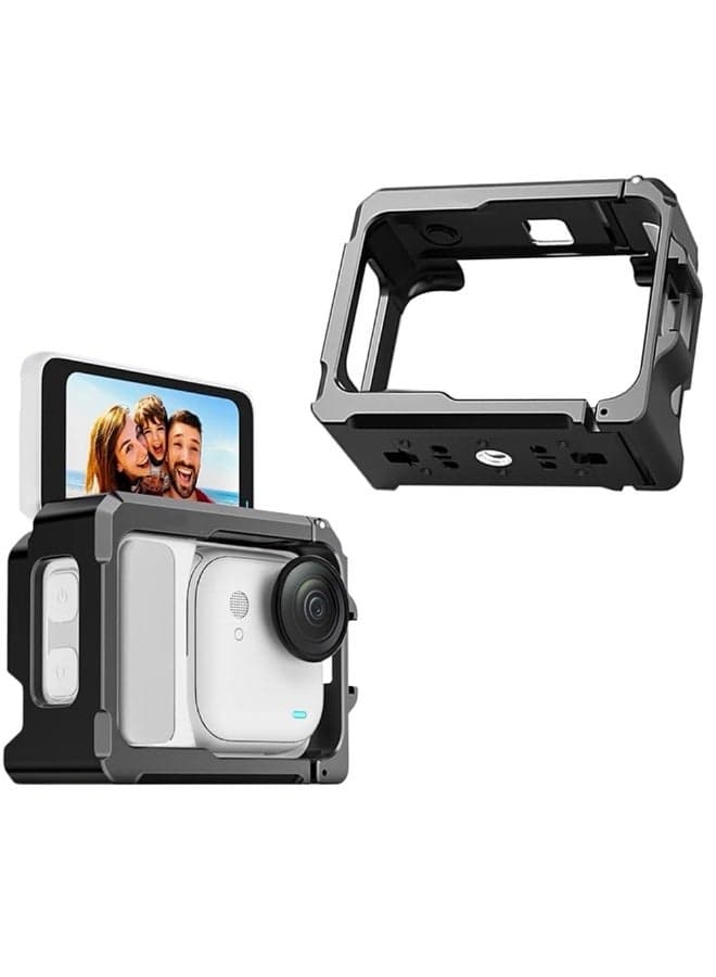 Aluminum Alloy Frame Cage for Insta360 GO Ultra, Metal Protective Cage Housing Expansion Case Protective Bezel with Cold Shoe Mount for Insta 360 GO Ultra Accessories