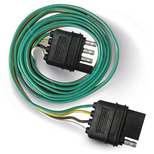 Trailer Wire Extension 4Way 4 Pin Plug 4 Wire 4Flat Connector with Male Female Plug 18 AWG 37 inch Hitch Light Trailer Wiring Harness Extender
