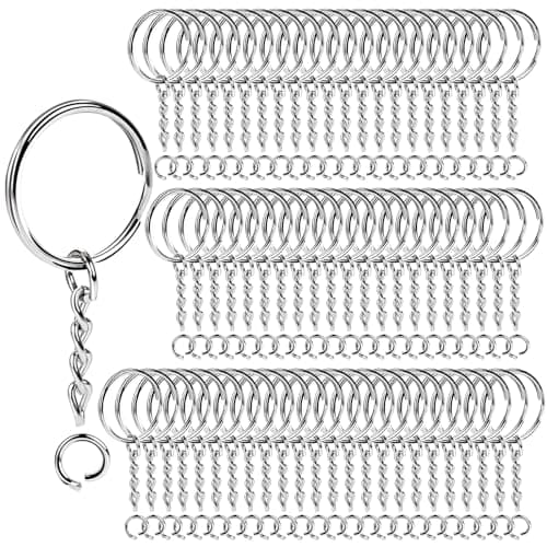 Teenitor 120Pcs Key Chain Rings Keychain Rings 1inch Keychain Making Supplies Key Chain for Crafts Key Car
