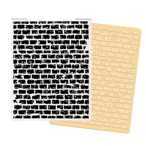 ALIBBON Brick Wall Background Plastic Embossing Folders for Card Making Brick Background Embossing Folders for DIY Scrapbooking Wall Folders for Paper Craft Photo Album Decorations