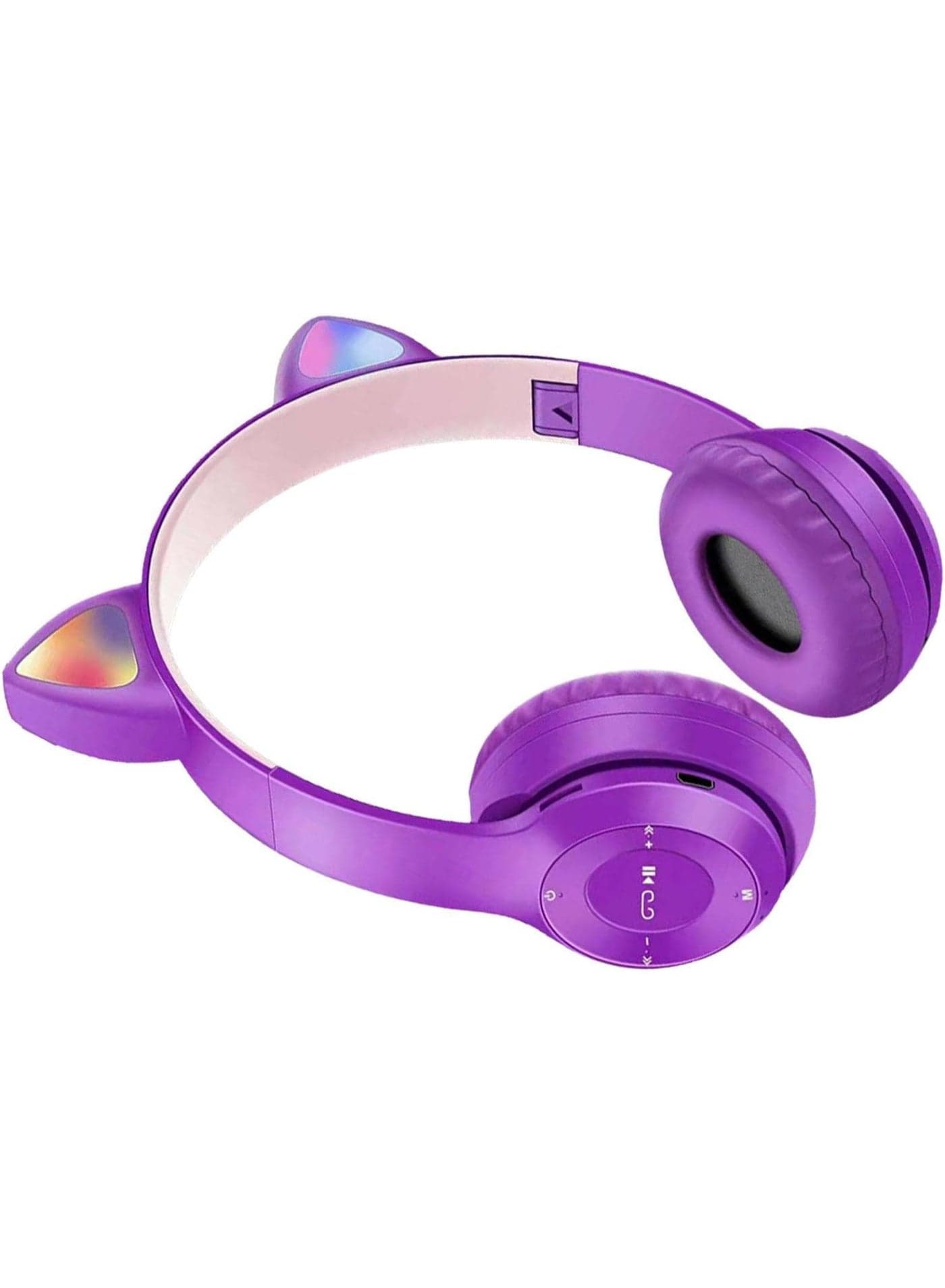 Cat Ear Cordless Headphones | Cat Ear Wireless Bluetoothes 5.0 Headphones for Gym and Use,Wireless Noise-Canceling Bluetoothes Headphone Headset Earphone PURPLE