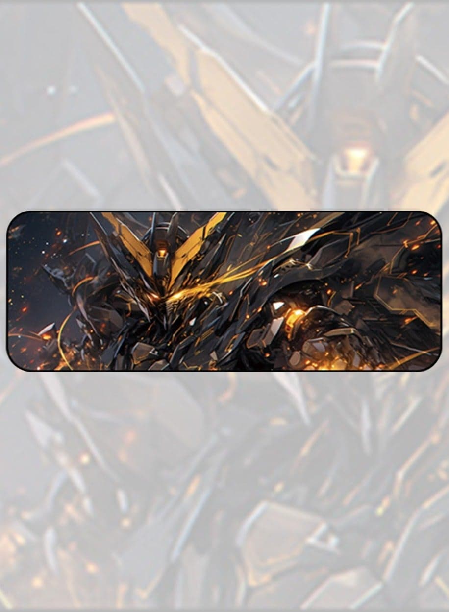 GUNDAM Mouse Pad 800MM*300MM*4MM Full Desk LOL Jinx Mousepad Extended Large Non-Slip Rubber Base Waterproof Big Keyboard Mat with Stitched Edges for Gaming and Office