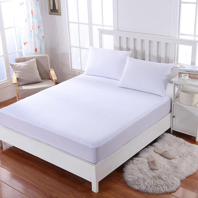 Glassiano Cotton Feel Terry Ultra Soft Waterproof Mattress Protector | Breathable - Hypoallergenic Mattresses Cover with Elastic Strap for Single Bed (75x30 inch|6.2x2.5 feet, White - Pack of 1)