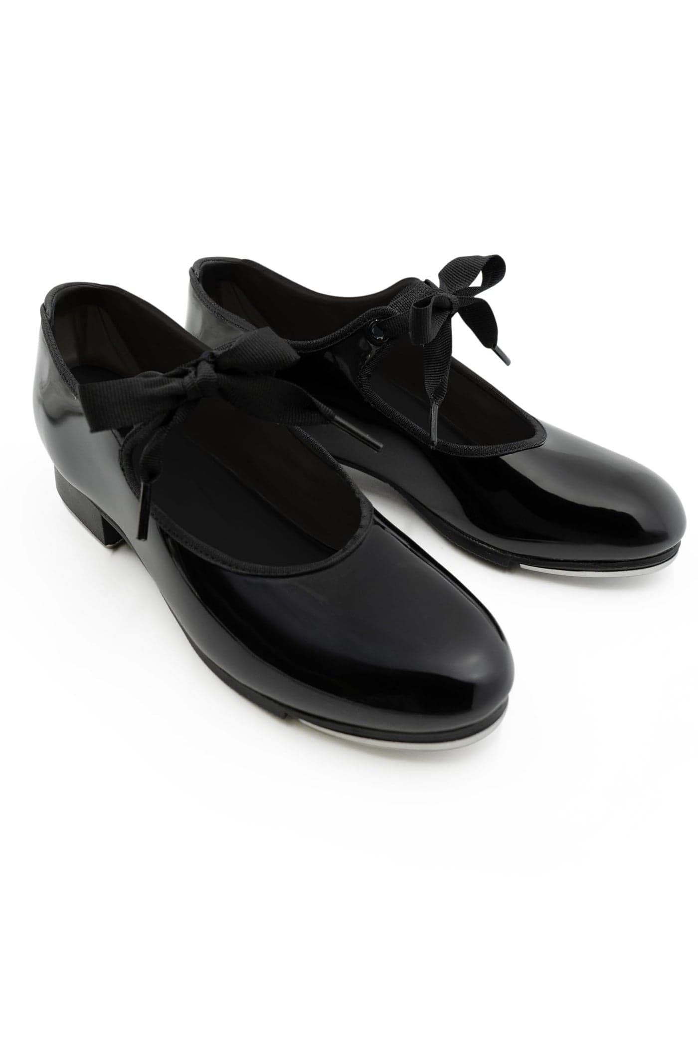 Capezio girls Jr Tyette Tap dance shoes Black Patent 25 Little Kid US