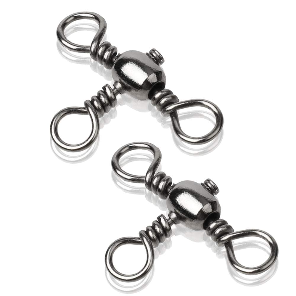 AMYSPORTS Stainless 3way Swivel Fishing crossline swivels 3 Way rigs Saltwater Freshwater Drifting trolling Fishing Tackle Connector for Spoons Minnow baits 25pcs 117lbs