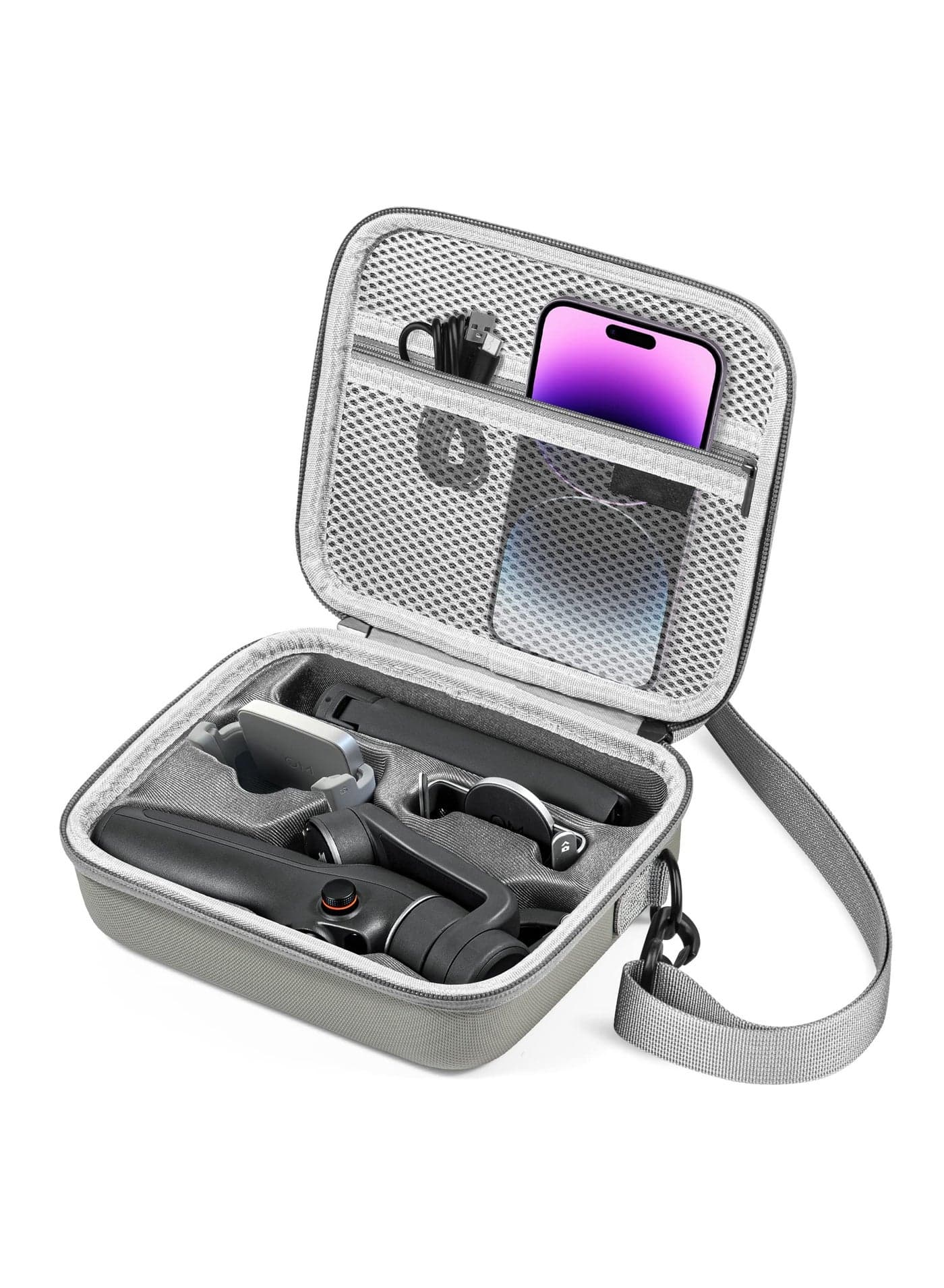 Travel Case for DJI OM 6, Portable Waterproof Hardshell Storage Bag for DJI Osmo Mobile 6 Smartphone Gimbal Stabilizer and Accessories, Grey