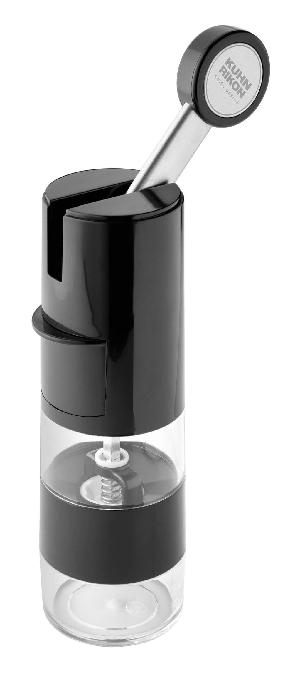 Kuhn Rikon Essential Adjustable Ratchet Grinder with Ceramic Mechanism for Salt Pepper and Spices 8 x 25 inches Black