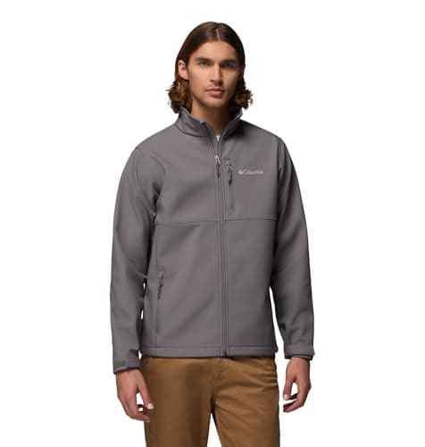 Columbia Mens Ascender Softshell Full Zip Rain Jacket, City Grey, XX-Large