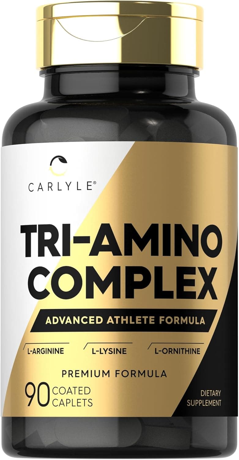 Carlyle TriAmino LArginine LOrnithine LLysine Supplement 90 Caplets Vegetarian NonGMO Gluten Free