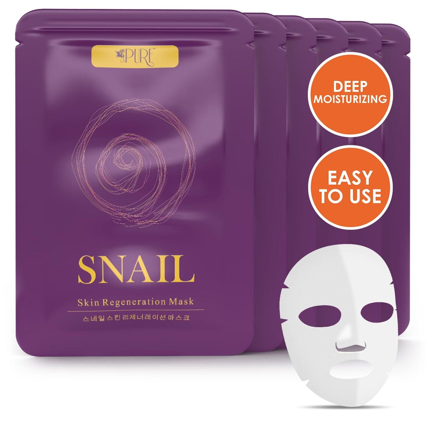 Korean Face Mask 10ct Snail Mucin Hydrating Face Masks Anti Wrinkle Anti Aging Deep Moisturizing Natural Snail Mucin Mask Sheet Mask Paraben Free Facial Skin Care Products Korean Skin Care
