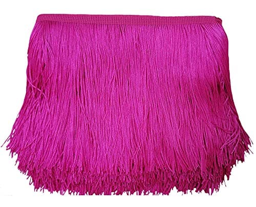LauthenS 10 Yards of 6 Chainette Fringe Trim Tassel Sewing Trim for DIY Craft Latin Dress Lamp Shade Decoration 6 Inches x 10 Yards Hot Pink