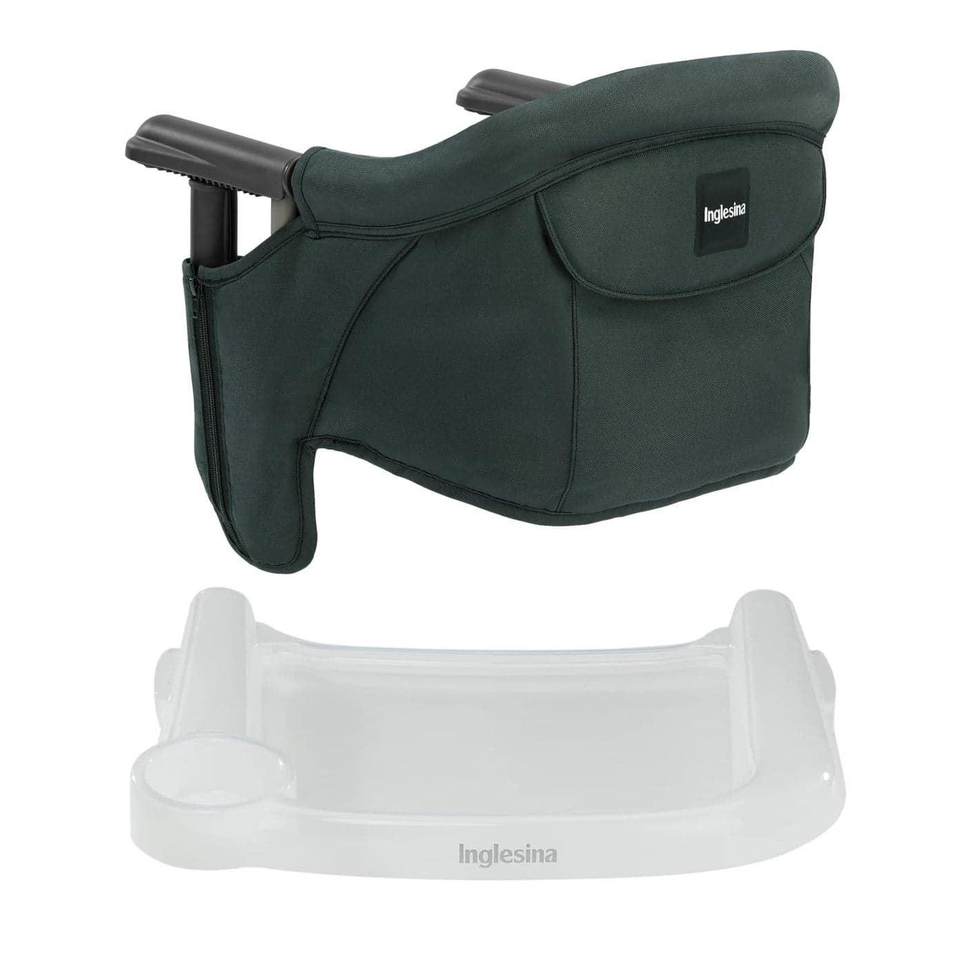 Inglesina Fast Table Chair Dark Green Fast Dining Tray Portable Baby High Chair for Babies Toddlers up to 37 lbs Fits Tables 08 to 35 Thick Compact Easy to Use Travel Bag Included