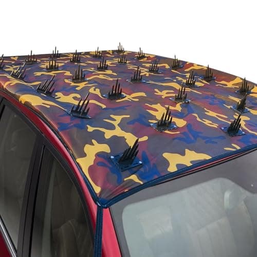 FABTEC Premium Waterproof Dog Protection Car Cover for Roof (55X45Inch) with Spikes Protect from Dogs, Pets and Animals Compatible with All Cars (Jungle Print) 1Pc